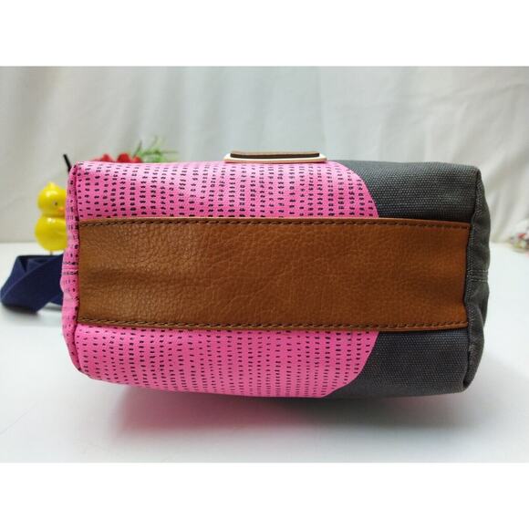 Fossil Keely Multicolor Coated Canvas Pink Dot Zipper Crossbody Bag - $128 - Picture 9 of 13